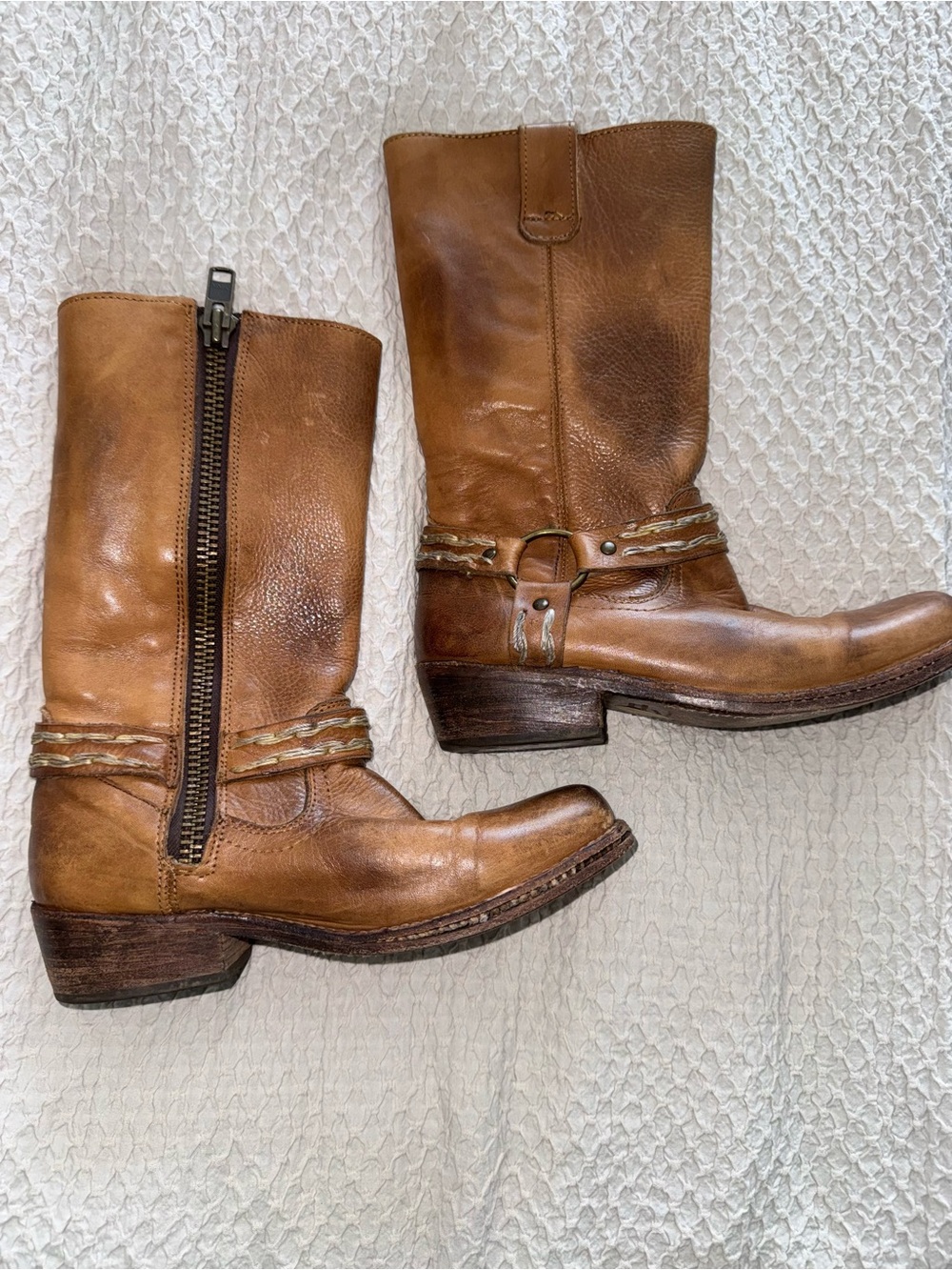 Bed Stu Eva Boots Leather Cobbler Series 6 Brown Cowboy Vintage Distressed